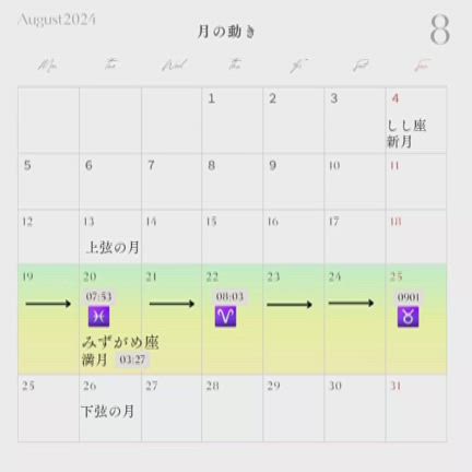 8/19(月)～8/25(日)までのホロスコープ&メッセージの記事動画
