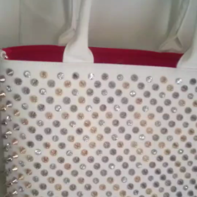 ラインストーン×スタッズバッグ・M・ホワイトの画像