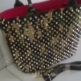 ラインストーン×スタッズバッグ・M・迷彩の画像