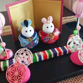 季節のつまみ細工レッスンは、うさぎのおひな様の画像