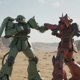 改造AI(197)シャアザクvs量ザク 肉弾戦の画像