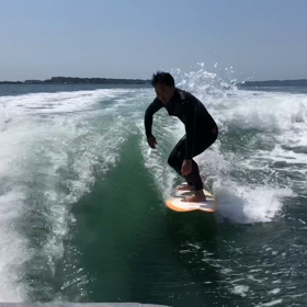 ボートサーフィン からの海の画像
