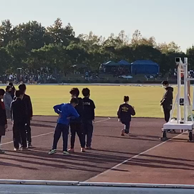 越谷カップ100m男子アップ⑤の画像
