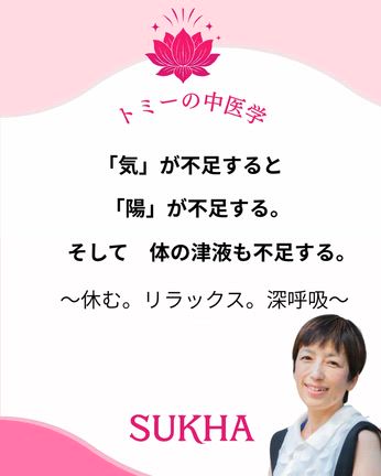 神戸姫路ヨガ整体中医学よもぎ蒸し　「気」が不足すると「陽」が不足し津液も不足する。の記事動画