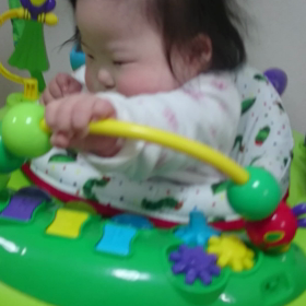 暴れ馬に乗るふーちゃんの画像
