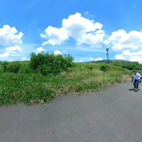 360°カメラの並走撮りの画像