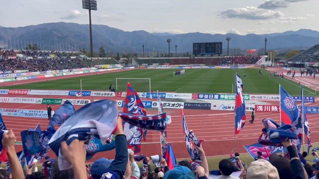 ヴァンフォーレ甲府×いわきFC戦　桜満開だぜ！の記事動画