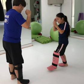 親子で練習の画像
