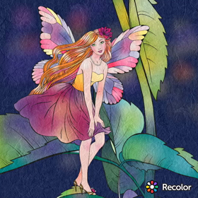 大人が塗り絵の画像