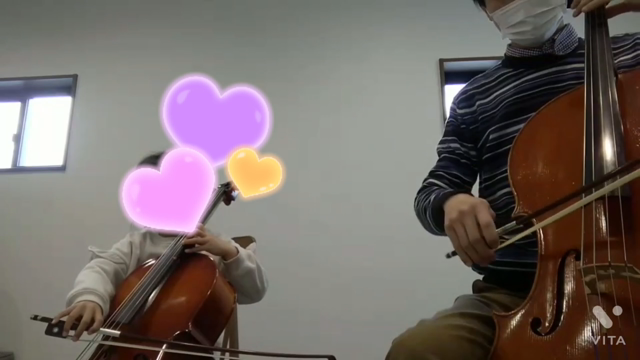チェロ動画　（小1 ）愛の挨拶　レッスンの様子の記事動画