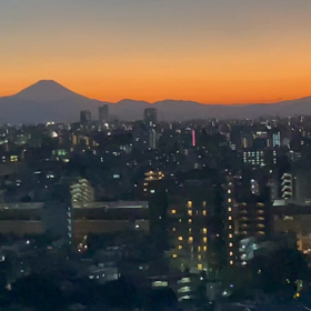 富士山の夕陽の画像