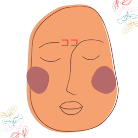 眉間のニキビの画像