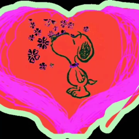 キラキラ✴花にキスするスヌーピー！動画の画像