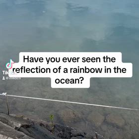 レアな海に映る虹の画像