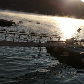 吉田湾の気嵐（ケアラシの画像