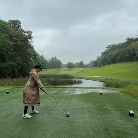 大雨のゴルフの画像