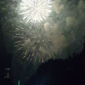 夏の夜空の花火の画像